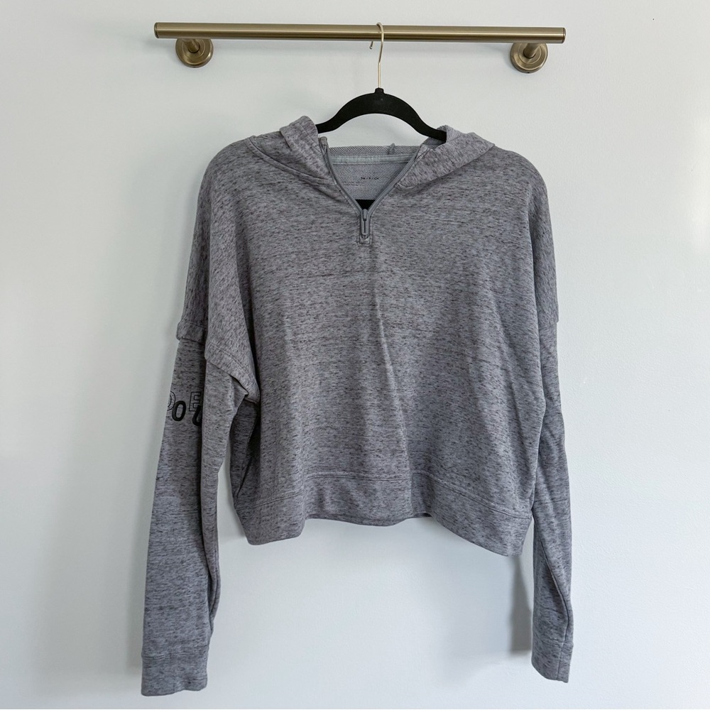 Grey Cropped Under Armour Quarter Zip Hoodie